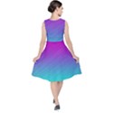 Background Pink Blue Gradient V-Neck Midi Sleeveless Dress  View2