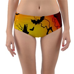 Halloween Night Terrors Reversible Mid-waist Bikini Bottoms by Ket1n9