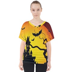 Halloween Night Terrors V-neck Dolman Drape Top by Ket1n9