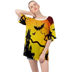 Halloween Night Terrors Oversized Chiffon Top by Ket1n9