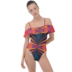 Casanova Abstract Art-colors Cool Druffix Flower Freaky Trippy Frill Detail One Piece Swimsuit by Ket1n9