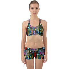 Abstract Vibrant Colour Cityscape Back Web Gym Set by Ket1n9