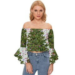Funny Angry Off Shoulder Flutter Bell Sleeve Top by Ket1n9