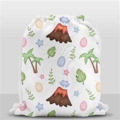 Cute Palm Volcano Seamless Pattern Drawstring Bag (small) by Ket1n9