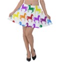 Colorful Horse Background Wallpaper Velvet Skater Skirt View1