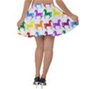 Colorful Horse Background Wallpaper Velvet Skater Skirt View2