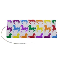 Colorful Horse Background Wallpaper Roll Up Canvas Pencil Holder (s) by Hannah976