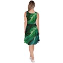 Tropical Green Leaves Background Knee Length Skater Dress With Pockets View4