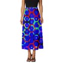 Blue Bee Hive Pattern Classic Midi Chiffon Skirt View1