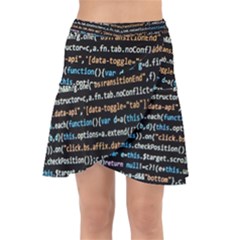 Close Up Code Coding Computer Wrap Front Skirt by Hannah976