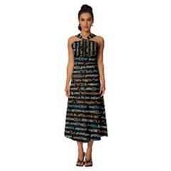Close Up Code Coding Computer Sleeveless Cross Front Cocktail Midi Chiffon Dress by Hannah976