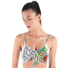 Brain Mind Psychology Idea Drawing Woven Tie Front Bralet by Ndabl3x