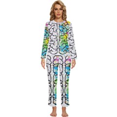 Brain Mind Psychology Idea Drawing Womens  Long Sleeve Lightweight Pajamas Set by Ndabl3x