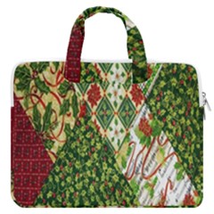 Christmas Quilt Background Macbook Pro 13  Double Pocket Laptop Bag by Ndabl3x