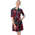 Vintage Flash Tattoos Designs Seamless Pattern Belted Shirt Dress View1