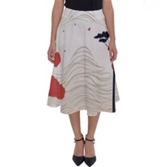 Japanese Nature Spring Garden Perfect Length Midi Skirt by Ndabl3x