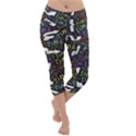 Time Nonlinear Curved Undirected Lightweight Velour Capri Yoga Leggings View1