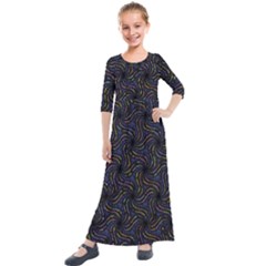 Do Be Action Stillness Doing Kids  Quarter Sleeve Maxi Dress by Paksenen