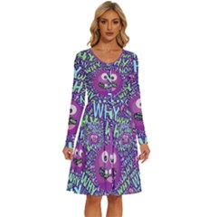 Why Not Question Reason Long Sleeve Dress With Pocket by Paksenen