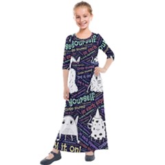 Experience Feeling Clothing Self Kids  Quarter Sleeve Maxi Dress by Paksenen
