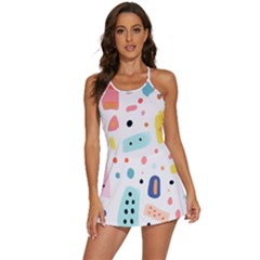 Abstract Seamless Colorful Pattern 2-in-1 Flare Activity Dress by Ndabl3x