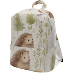 Hedgehog Mushroom Zip Up Backpack by Ndabl3x