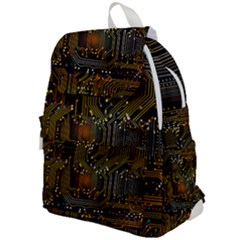 Circuits Circuit Board Orange Technology Top Flap Backpack by Ndabl3x