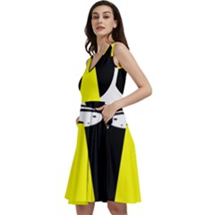 Ufo Flying Saucer Extraterrestrial Sleeveless V-neck Skater Dress With Pockets by Cendanart