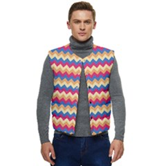 Zigzag Pattern Seamless Zig Zag Background Color Men s Button Up Puffer Vest	 by Ket1n9