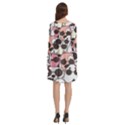 Cute Dog Seamless Pattern Background Long Sleeve Knee Length Skater Dress With Pockets View4
