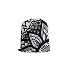 Flower Mandala Pattern Doodle Drawstring Pouch (small) by Bedest
