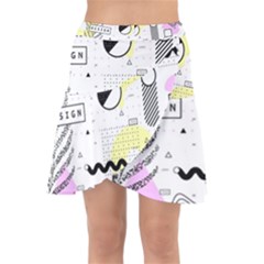 Graphic Design Geometric Background Wrap Front Skirt by Bedest