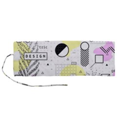 Graphic Design Geometric Background Roll Up Canvas Pencil Holder (m) by Bedest