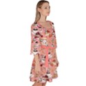 Tea Time Teal Pink Kawaii Pandy Donut Velour Kimono Dress View3