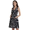 Black Dolphins Pattern Sleeveless Dress With Pocket View2