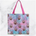 Cute Easter Pug Bunny Light Colorful Zipper Grocery Tote Bag View1