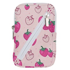 Seamless Strawberry Fruit Pattern Background Belt Pouch Bag (small) by Bedest