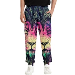 Psychedelic Lion Men s Elastic Waist Pants by Cendanart