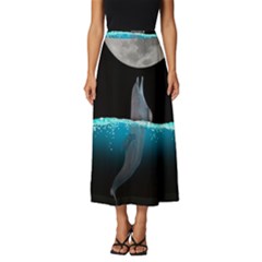 Dolphin Moon Water Classic Midi Chiffon Skirt by Ndabl3x