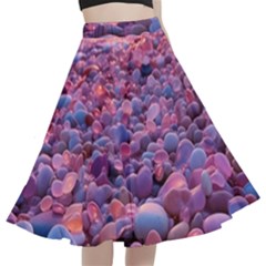 Sea Beach Water Sunset Ocean A-line Full Circle Midi Skirt With Pocket by Ndabl3x