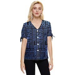 Doctor Who Tardis Bow Sleeve Button Up Top by Cendanart