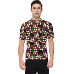 Graphic Pattern Rubiks Cube Men s Short Sleeve Rash Guard by Cendanart