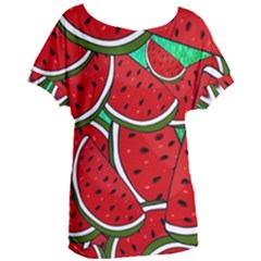 Summer Watermelon Fruit Women s Oversized T-shirt by Cemarart