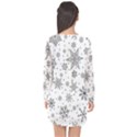 Snowflake-icon-vector-christmas-seamless-background-531ed32d02319f9f1bce1dc6587194eb Long Sleeve Chiffon Shift Dress  View2