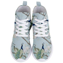 Couple Peacock Bird Spring White Blue Art Magnolia Fantasy Flower Women s Lightweight High Top Sneakers by Ndabl3x