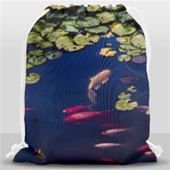 Koi Fish Carp Drawstring Bag (large) by Cemarart