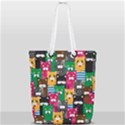 Cat Funny Colorful Pattern Full Print Rope Handle Tote (Small) View2