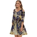 Tardis Doctor Who Pattern Shoulder Cut Out Zip Up Dress View2