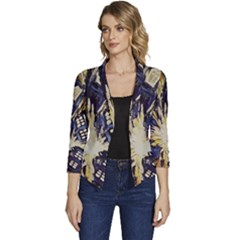 Tardis Doctor Who Pattern Women s Casual 3/4 Sleeve Spring Jacket by Cemarart