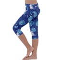 Cat Astronaut Space Suit Pattern Kids  Lightweight Velour Capri Leggings  View2